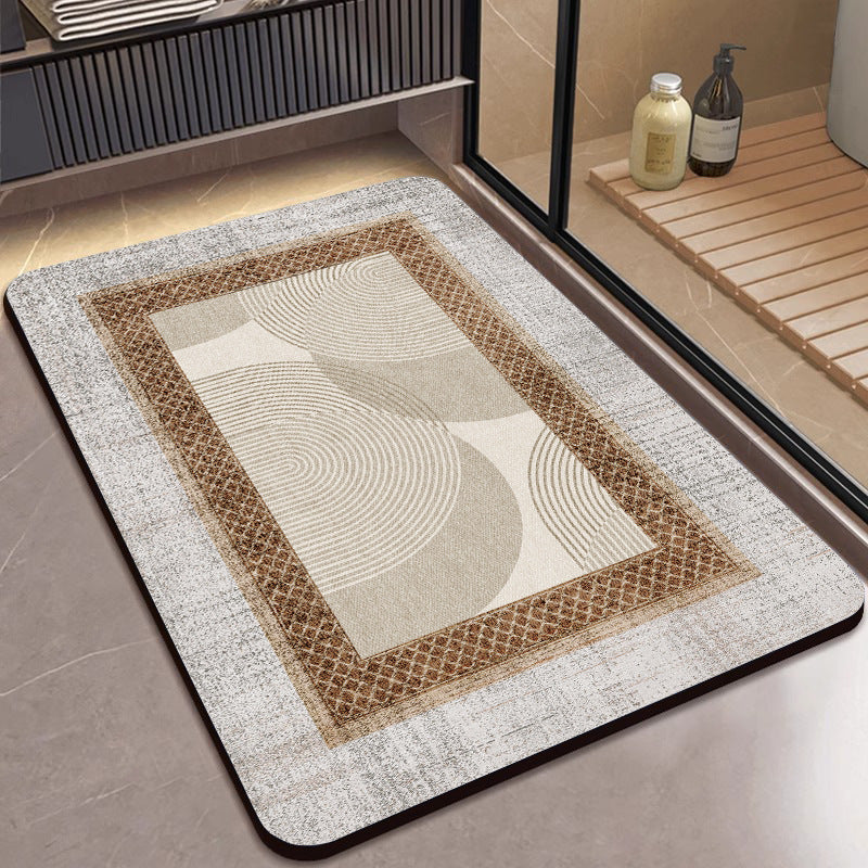 Textured Geometric Bath Mat Acalora