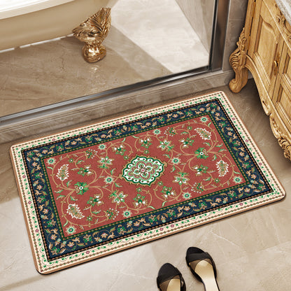 Vintage Floral Design Bath Mat Acalora