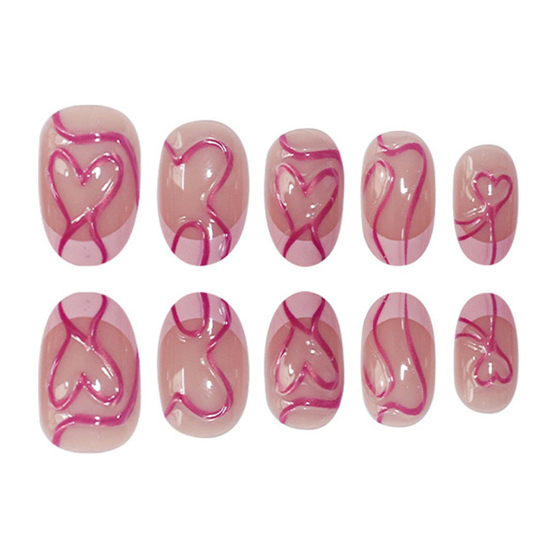 Artistic Heart Design Press-On Nails Acalora