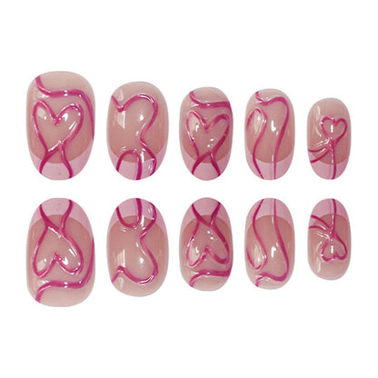 Artistic Heart Design Press-On Nails Acalora