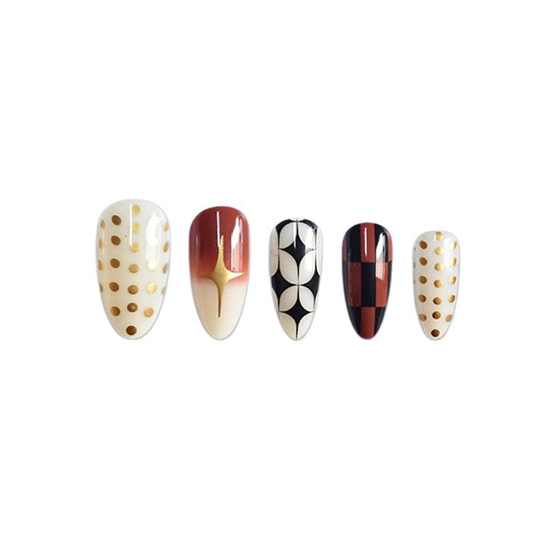 Stylish Stiletto Press-On Nails with Elegant Patterns Acalora