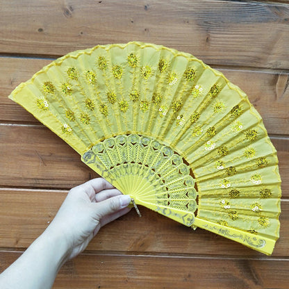 Ladies' handmade fan with fine embroideries Brehn