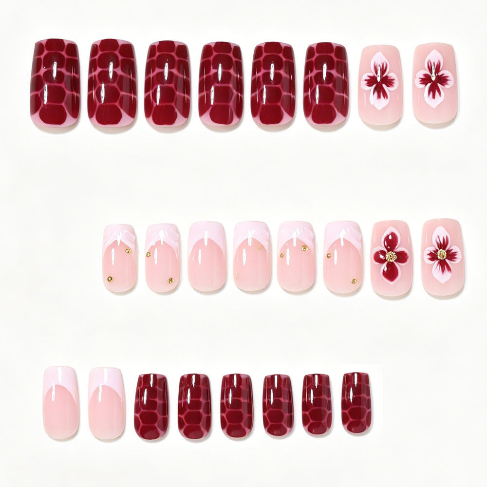 Elegant Floral Acrylic Nail Art Tips Acalora