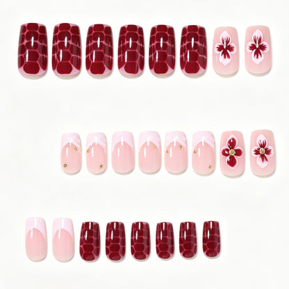 Elegant Floral Acrylic Nail Art Tips Acalora