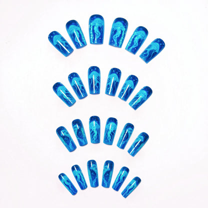 Glow-in-the-Dark Jellyfish Nail Art Acalora