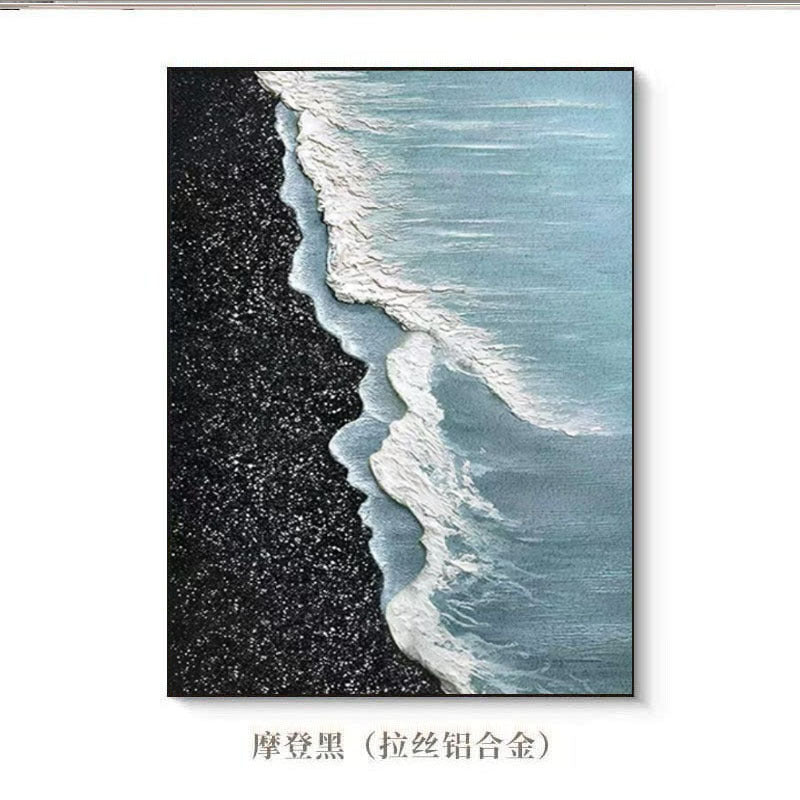 Textured Abstract Ocean Wave Canvas Artwork