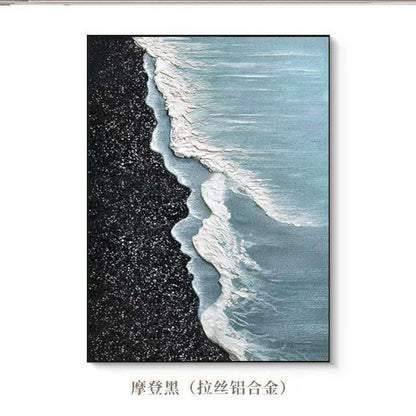 Textured Abstract Ocean Wave Canvas Artwork