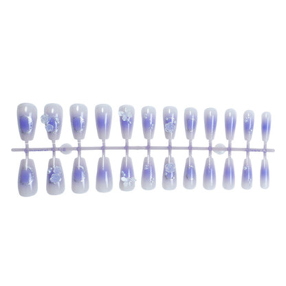 Artistic Ombre Floral Press-On Nail Set Acalora