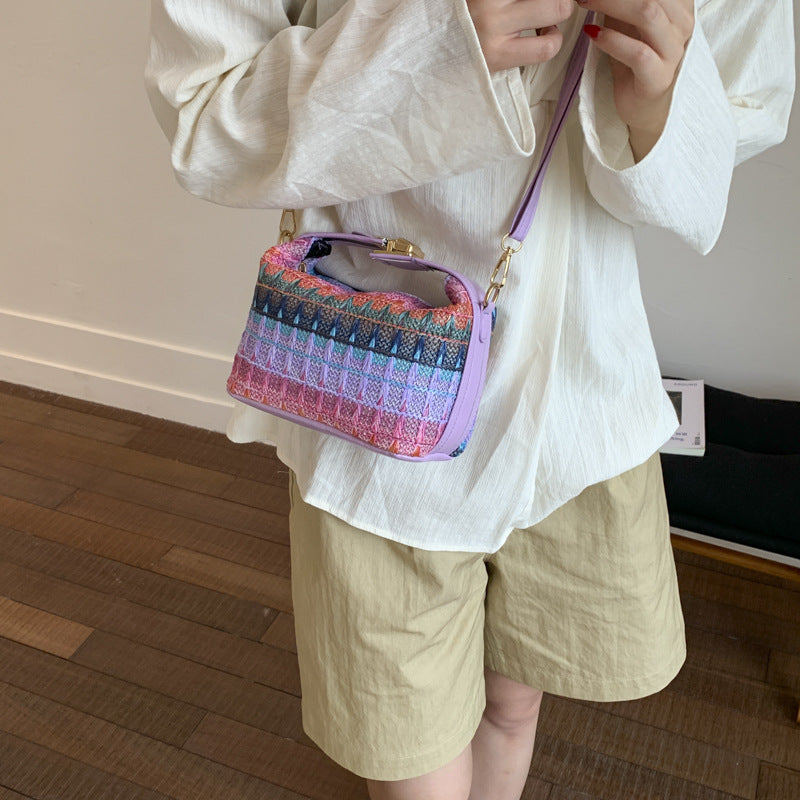 Textured Handwoven Mini Crossbody Bag Acalora