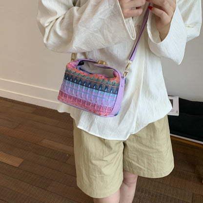 Textured Handwoven Mini Crossbody Bag Acalora