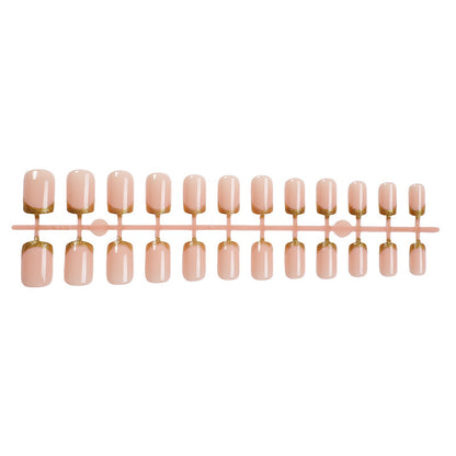 Elegant Press-On Nail Collection with Gold Accent Details Acalora