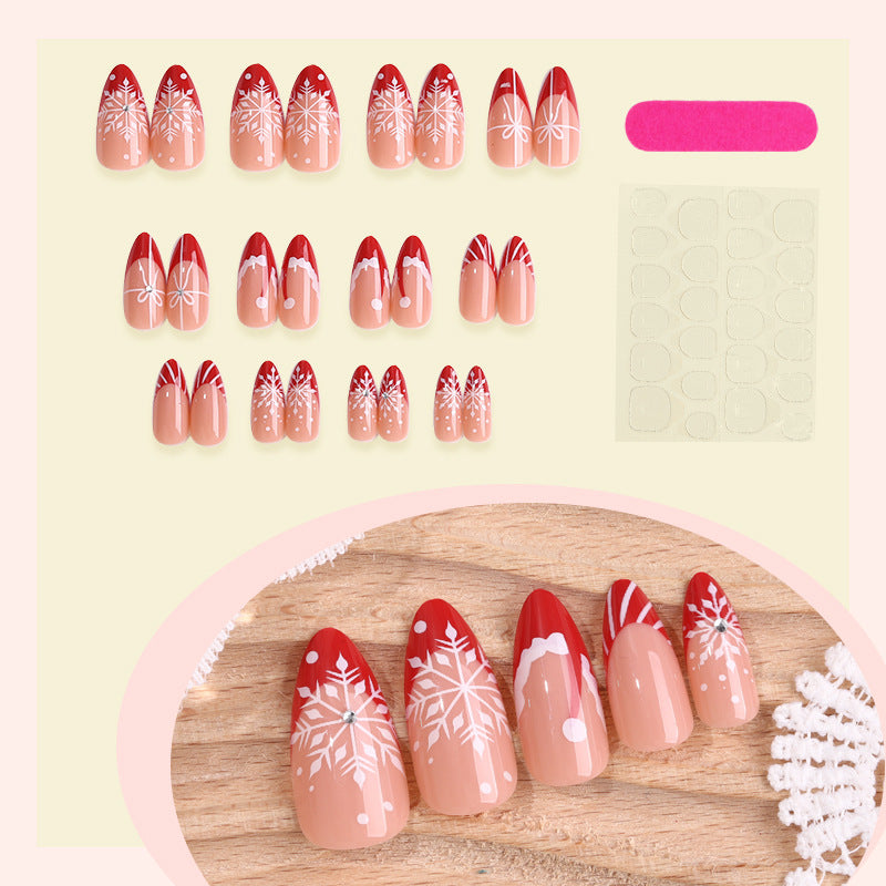 Winter-Themed Press-On Nail Art Set Acalora