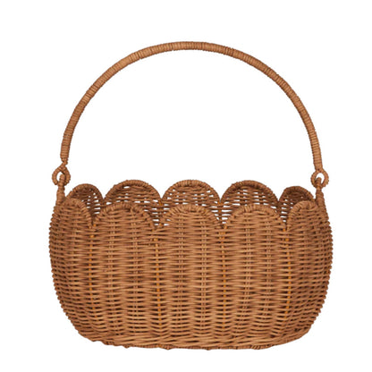 Scalloped Edge Woven Storage Basket Acalora
