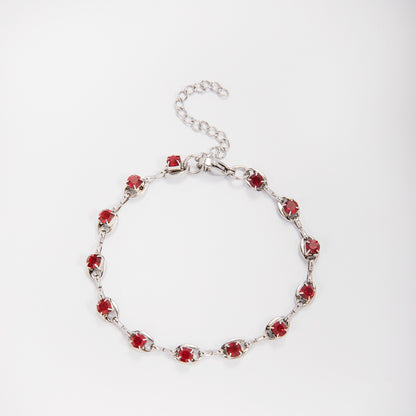Elegant Gemstone Accent Link Bracelet Acalora