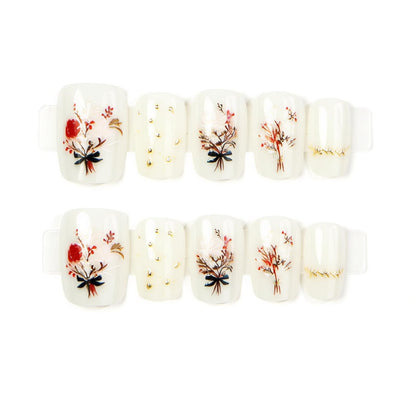 Floral Decorative Press-On Nail Art Set Acalora