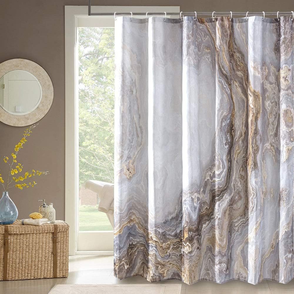 Artistic Marble Print Shower Curtain