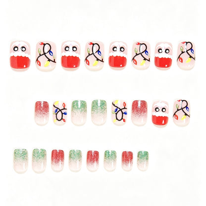 Festive Holiday-Themed Press-On Nail Art Set Acalora