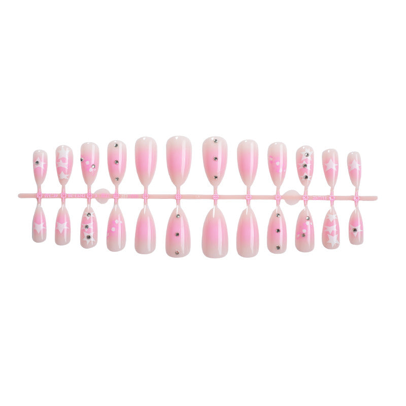 Decorative Press-On Nail Art Set with Star and Sparkle Accents Acalora