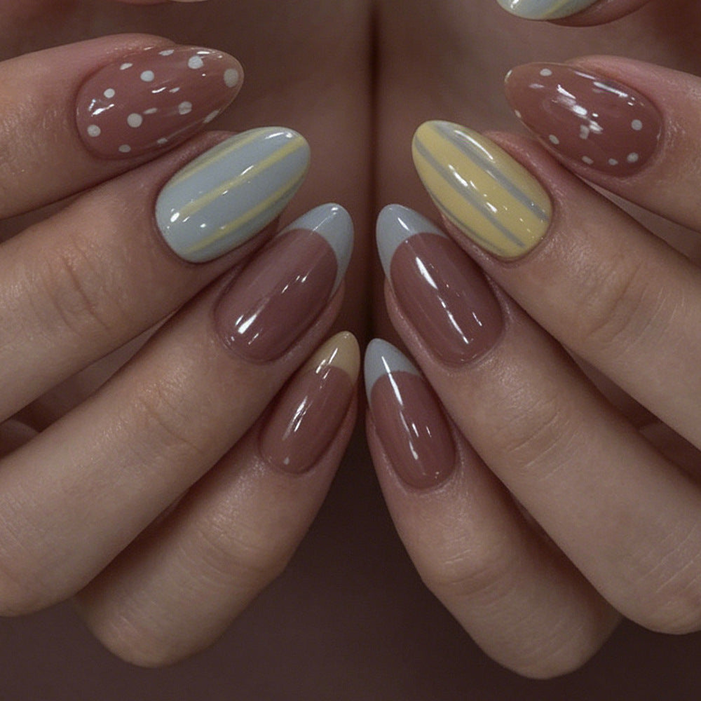 Artistic Press-On Nail Tips with Unique Patterns Acalora
