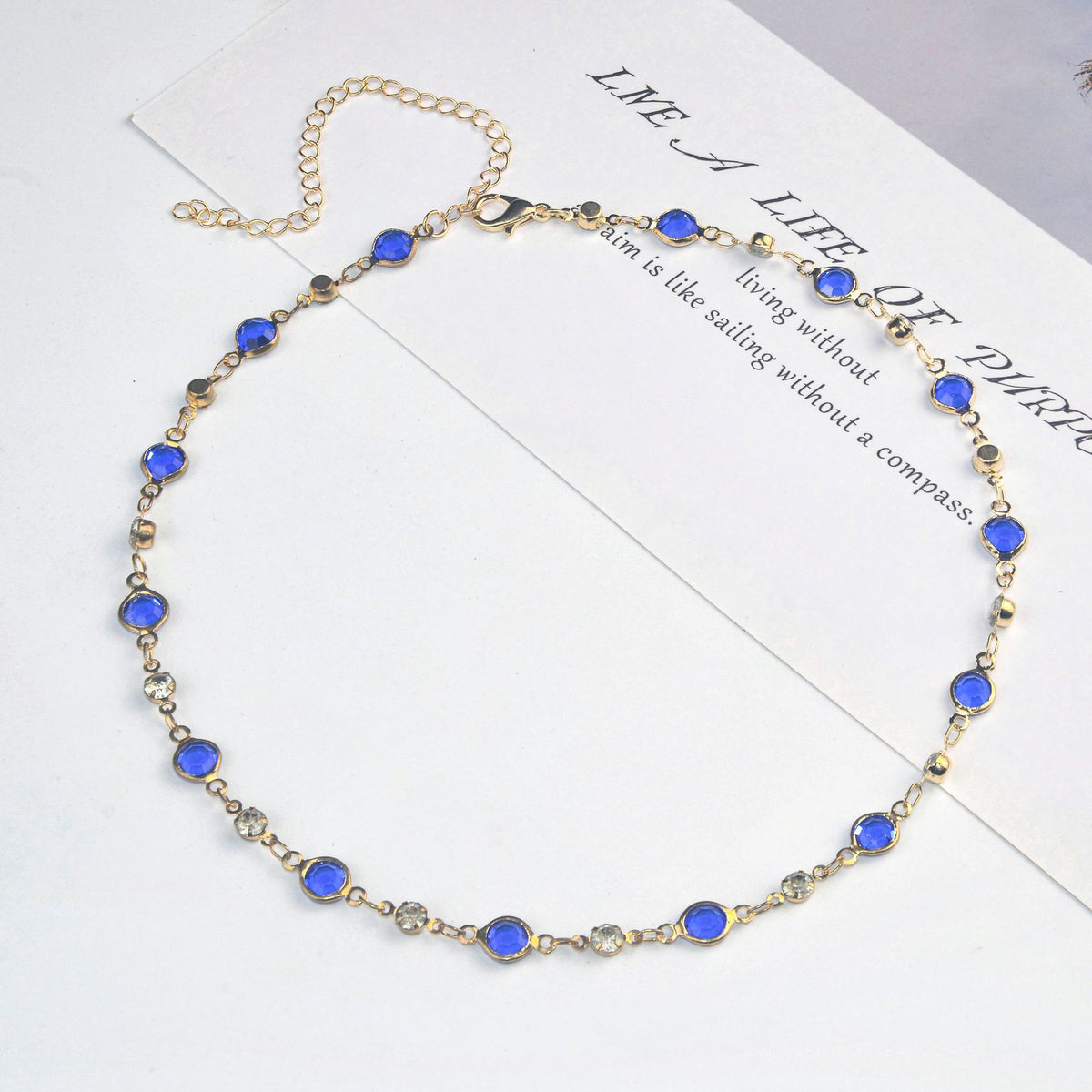 Elegant Stone Rhinestone Necklace Acalora