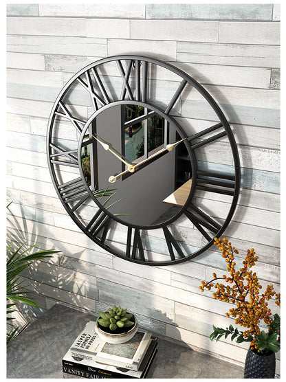 Frendorf | Metal Vintage Large Size Wall Clock with Mirror 39cm