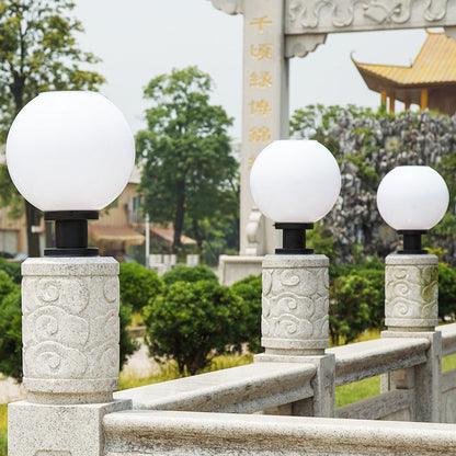 Modern Stainless Steel Globe Fence Post Lighting Fixtures Bowlift