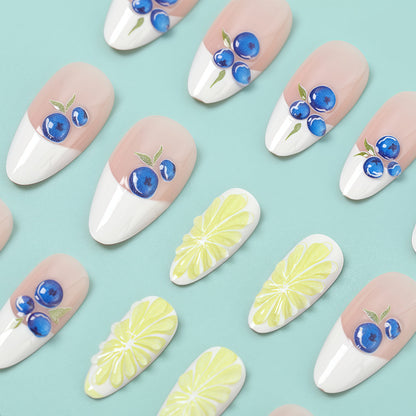 Artificial nails with elegant floral patterns and accents Acalora
