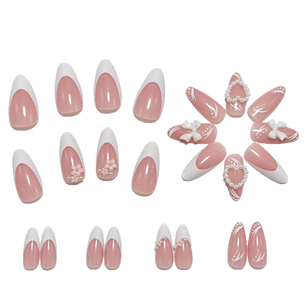 Stylish artificial nails with floral 3D applications Acalora
