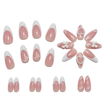 Stylish artificial nails with floral 3D applications Acalora
