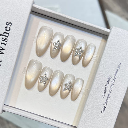 Star-Embellished Press-On Nail Art Set Acalora