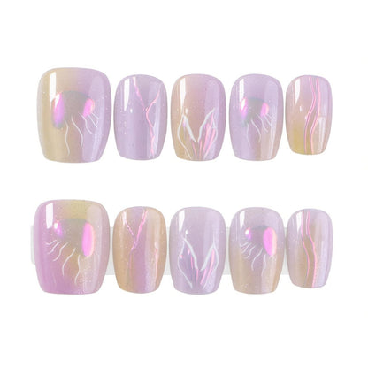 Premium Marble Press-On Nail Art Set Acalora