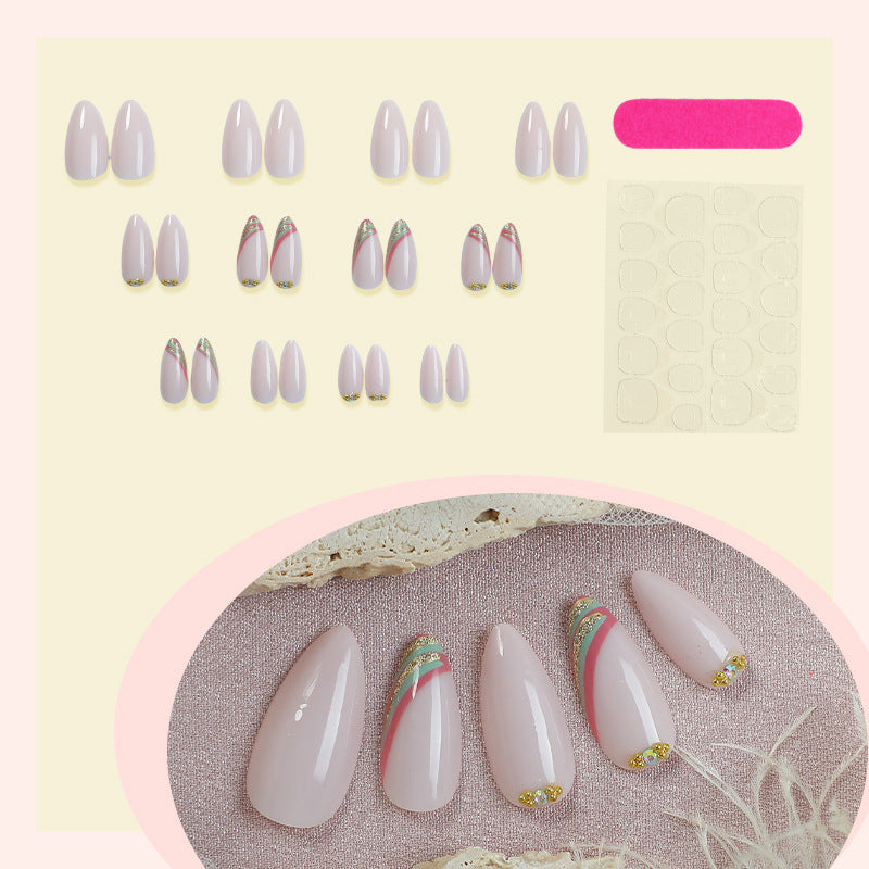 Elegant Press-On Nail Set with Floral Design Acalora