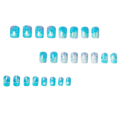 Seasonal Snowflake-Themed Press-On Nail Set Acalora
