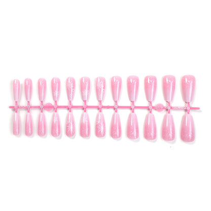 Decorative Press-On Nail Art Set with Unique Floral Patterns Acalora