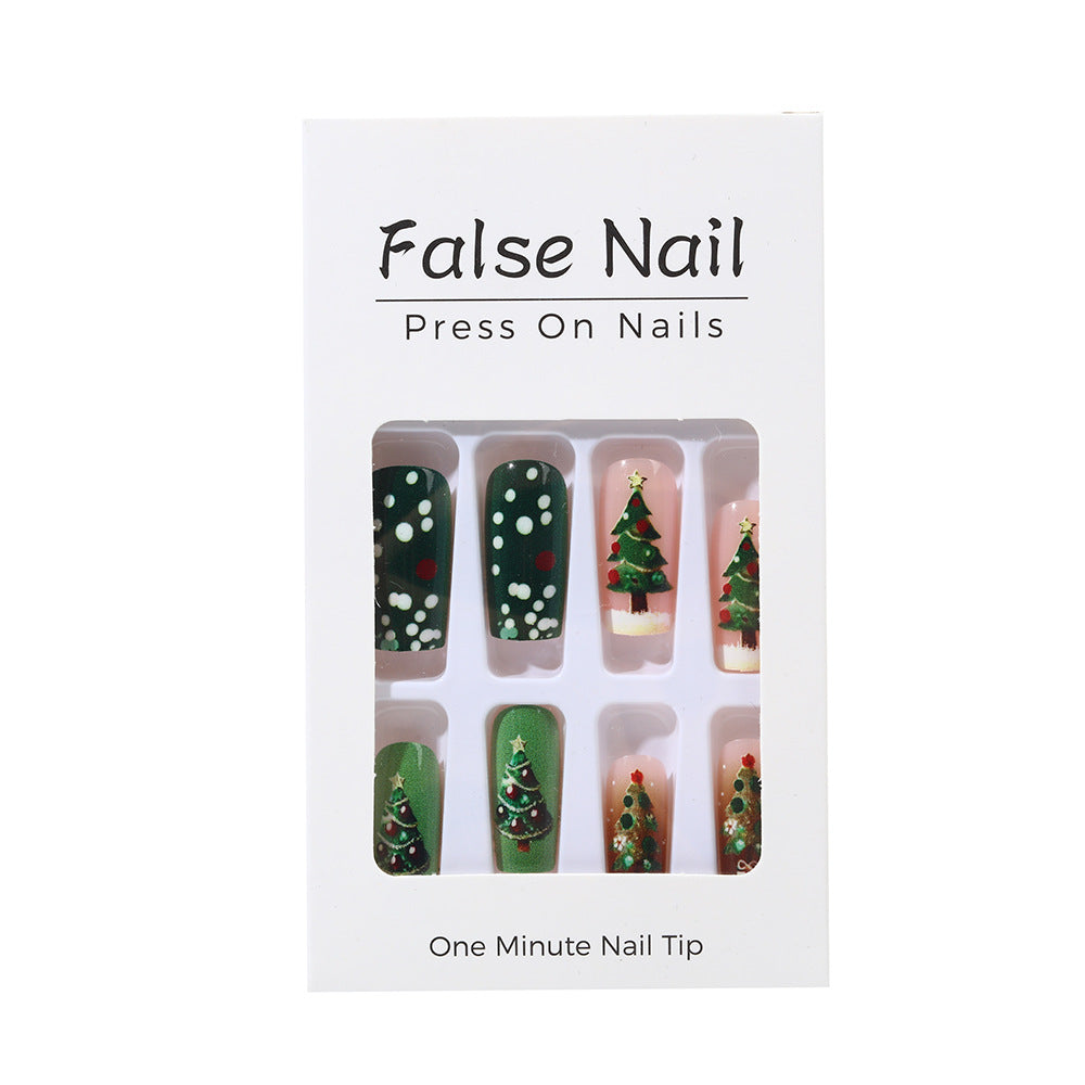 Artificial nails in festive Christmas design Acalora