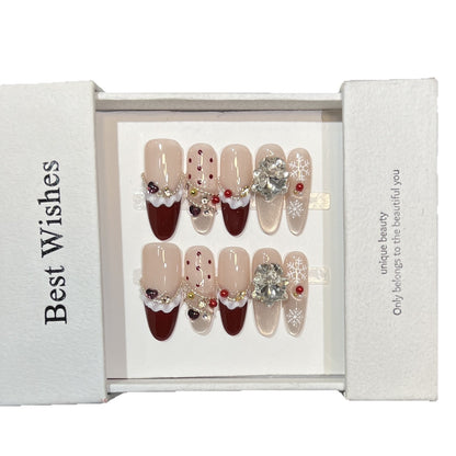 Festive-Themed Press-On Nail Art Set Acalora