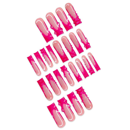 Artistic Long Press-On Nail Set with Unique Design Acalora