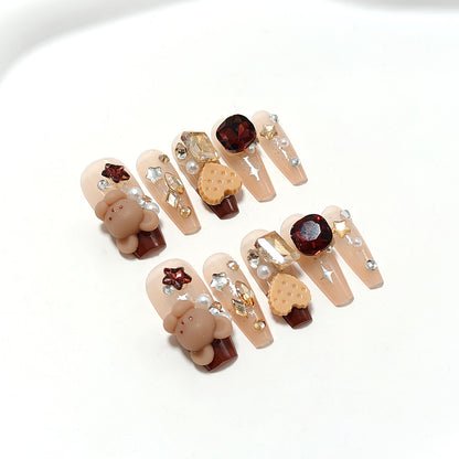 Artificial nails with playful Christmas design Acalora