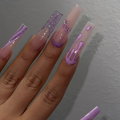 Glamorous Decorative Press-On Nail Extensions Acalora