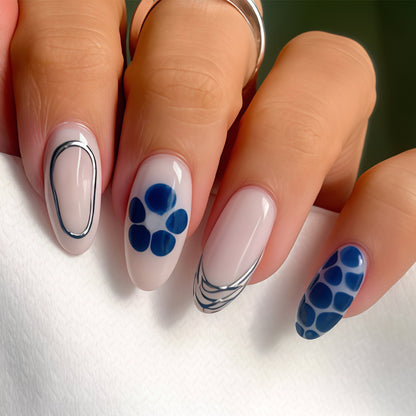 Artistic Nail Design Set with Polka Dots Acalora