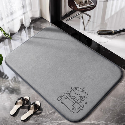 Non-slip bathroom rug with charming design