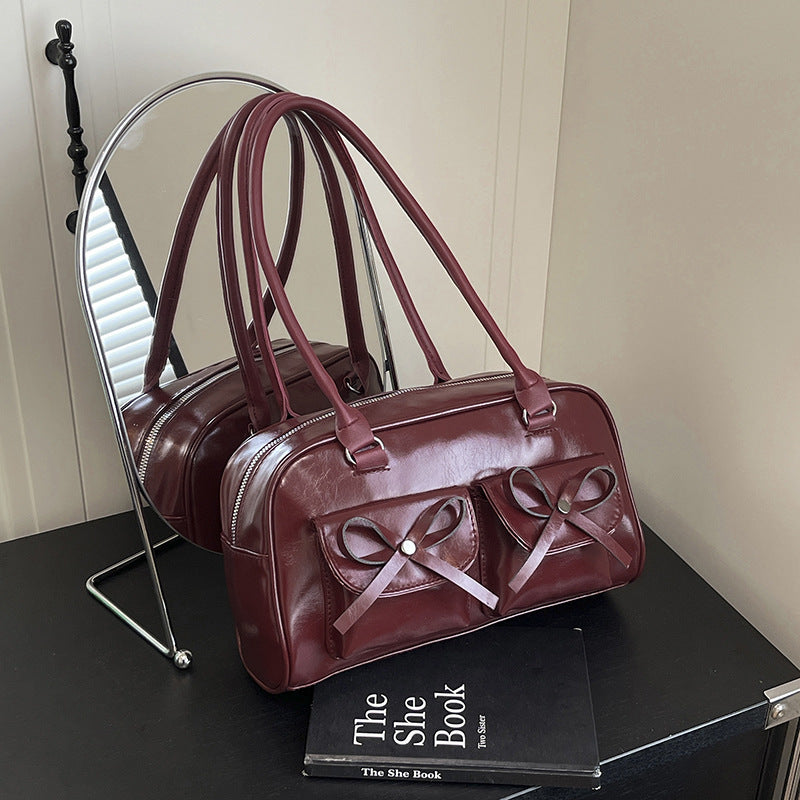 Stylish Multifunctional Handbag with Bow Detail Acalora