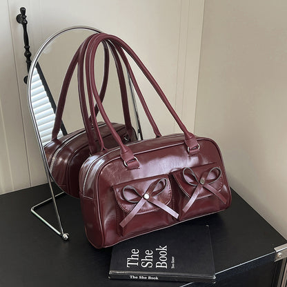 Stylish Multifunctional Handbag with Bow Detail Acalora