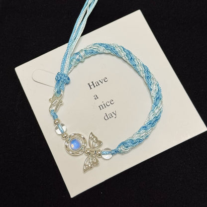 Butterfly Charm Adjustable Friendship Bracelet Acalora