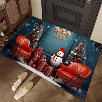Festive Winter-Themed Entrance Mat