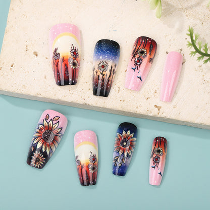 Art Nail Set with Bohemian Designs Acalora