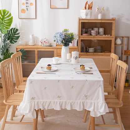 Embroidered Floral Tablecloth
