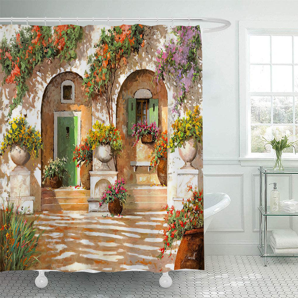 Floral Lane-Inspired Shower Curtain