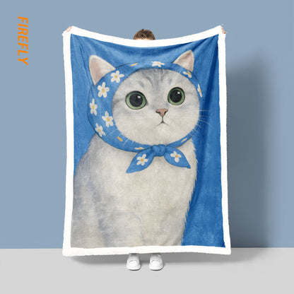 Unisex Fun Cartoon Cat Blanket