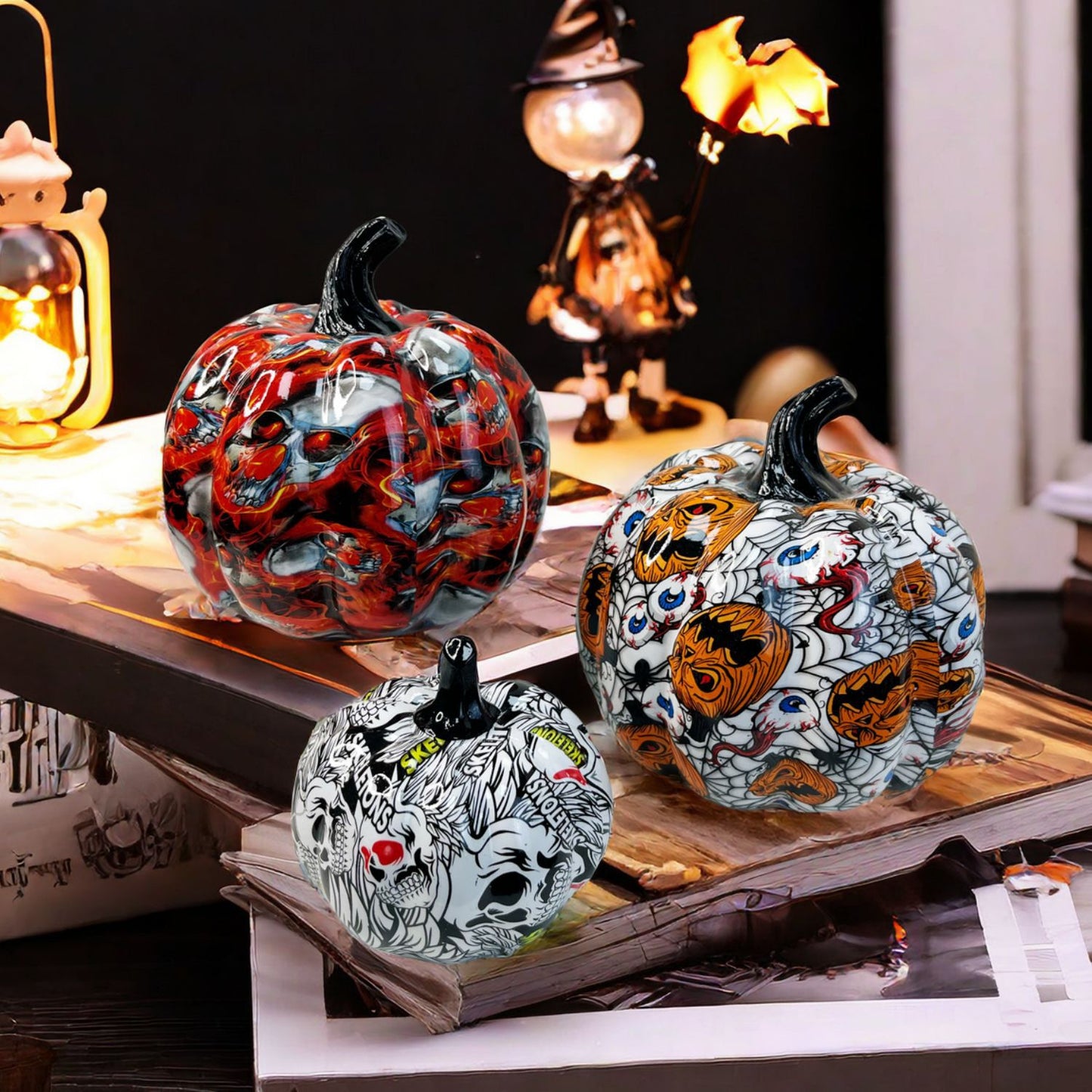 Artistic Halloween Pumpkin Figurine Acalora